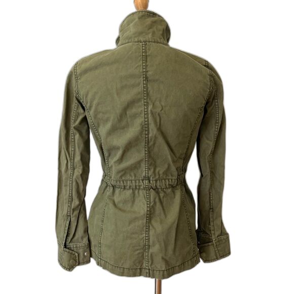 Madewell Fleet Jacket Utility Green Full Zip XS Cotton Drawstring Waist - Picture 3 of 9